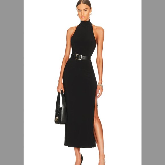 Norma Kamali Dresses & Skirts - Norma Kamali x Revolve Halter Turtle Size Slit Gown